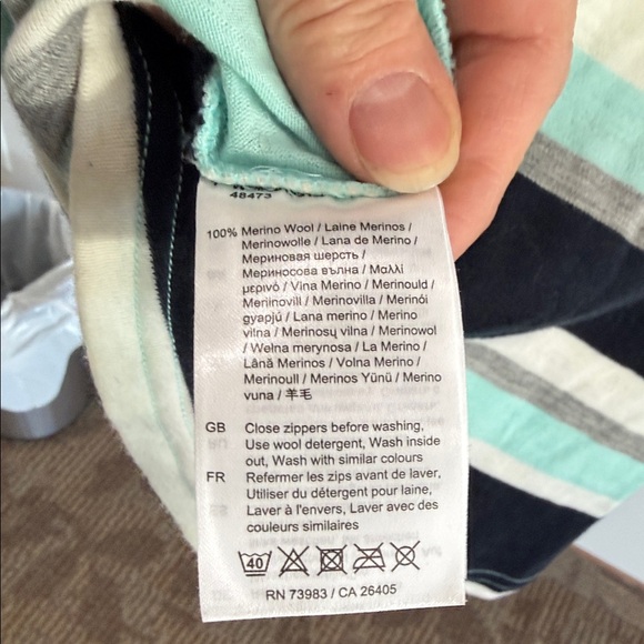 9-Helly Hansen Women's Striped Jersey - Dark Blue, Gray, White, and Turquoise - Picture 9 of 14